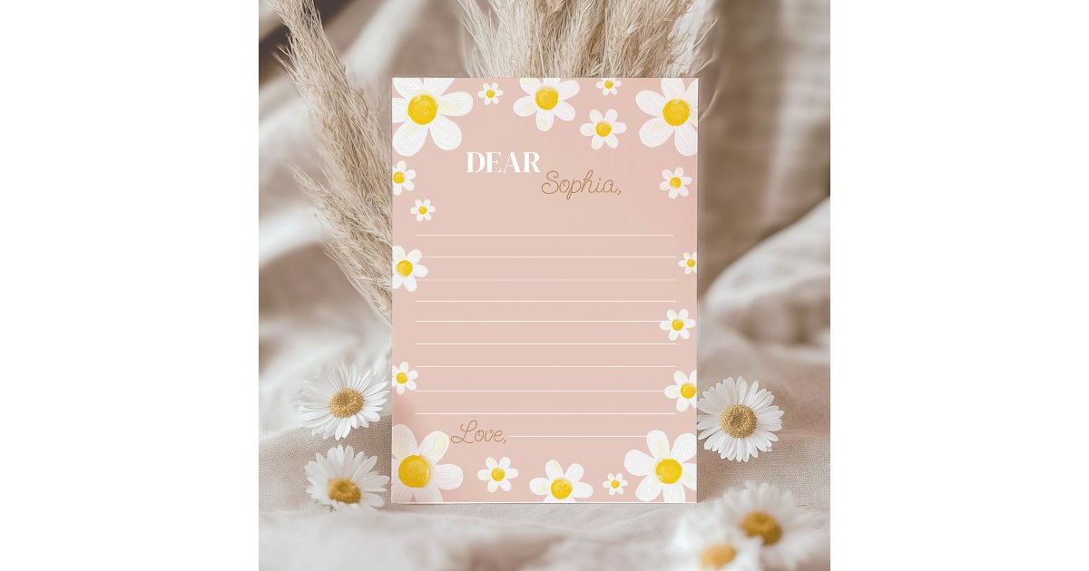 Boho Daisy Bloom Time Capsule Note Message Card | Zazzle