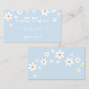 Boho daisy blue floral Baby Shower game card