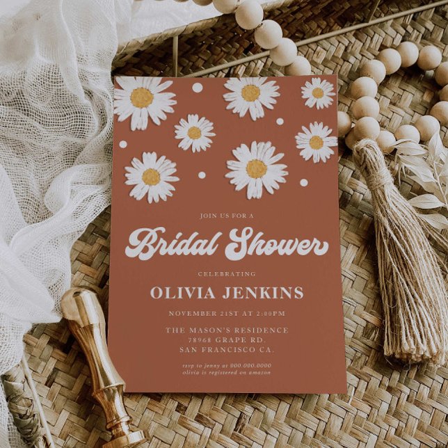 Boho Daisy Bridal Shower Invitations  (Creator Uploaded)