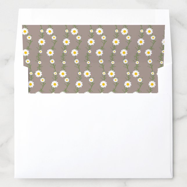 Boho Daisy Chain Floral Pattern in Taupe Envelope Liner (In Envelope)