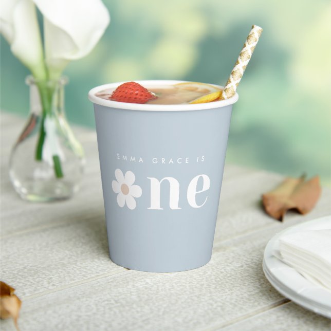 Boho Daisy First Birthday Party Paper Cup (Insitu)