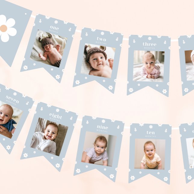 Boho Daisy First Birthday Photo Banner (Creator Uploaded)