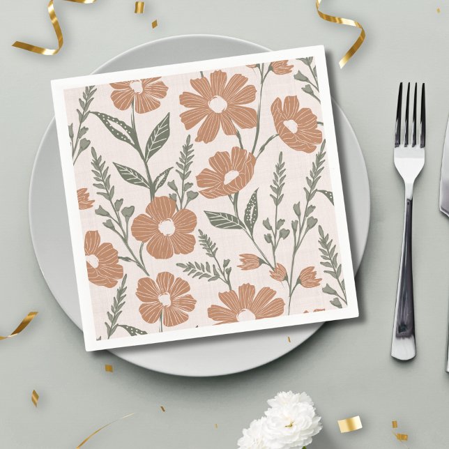 Boho Daisy Flowers Floral    Napkins (Creator Uploaded)