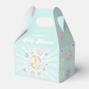Boho Daisy Girl Baby Shower Favor Boxes