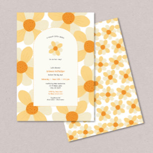 Boho Daisy girl baby shower Invitation