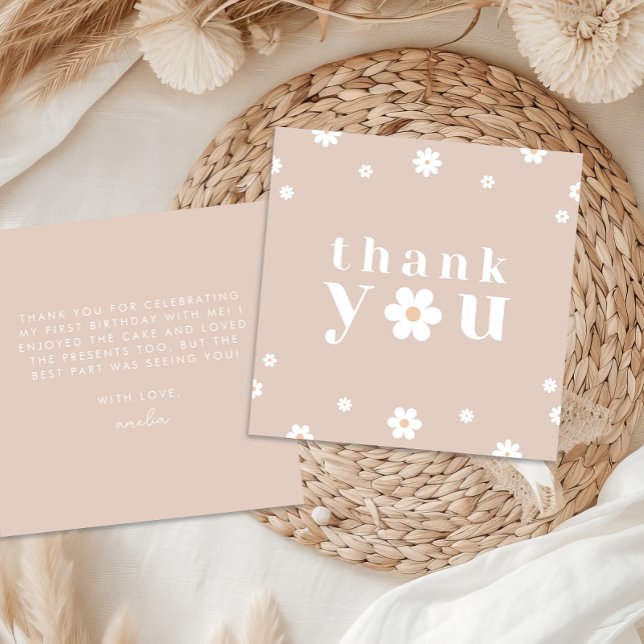 Boho Daisy Thank You Card (Creator Uploaded)