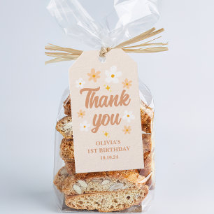 Boho Daisy Thank you Party Gift Tags
