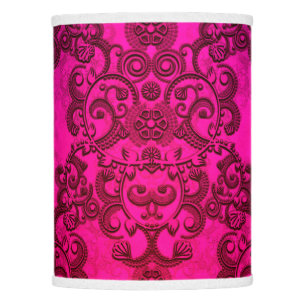 Boho Damask Deep Glowing Pink Victorian Style Lamp Shade
