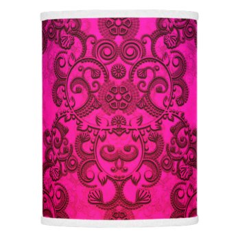 Boho Damask Deep Glowing Pink Victorian Style Lamp Shade by MHDesignStudio at Zazzle