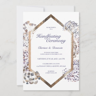 Boho Dandelion Floral Pagan Handfasting Invitation