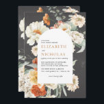 Boho Dark Floral Greenery Botanical Wedding Invitation<br><div class="desc">Pure spring magic abounds with this palette grounded in floral - and boho-inspired hues. Soft, antique orange takes the lead while sunny hues come together in a way that is down to earth and easy to incorporate for a garden escape or modern city setting alike. Moody black and ivy green...</div>