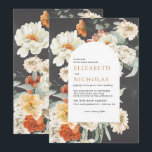 Boho Dark Floral Greenery Botanical Wedding Invitation<br><div class="desc">Pure spring magic abounds with this palette grounded in floral - and boho-inspired hues. Soft, antique orange takes the lead while sunny hues come together in a way that is down to earth and easy to incorporate for a garden escape or modern city setting alike. Moody black and ivy green...</div>