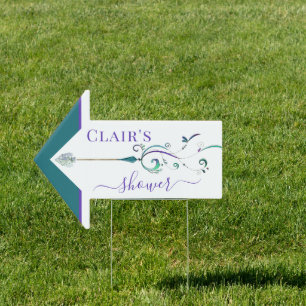 Boho Decorative Arrow Shower Directional  Sign