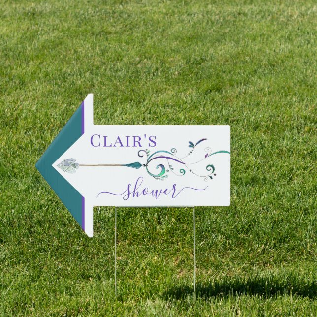 Boho Decorative Arrow Shower Directional  Sign (Insitu)