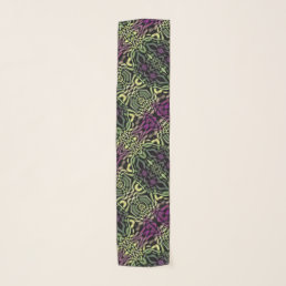 Boho Decorative Green Purple Stripe Pattern Scarf
