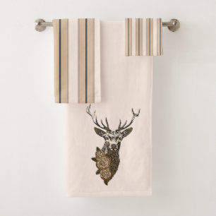 Boho Deer Bath Towel Set