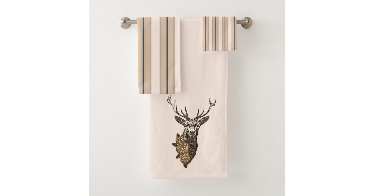 Boho Deer Bath Towel Set Zazzle