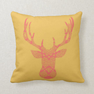 Boho Deer Head Pillow