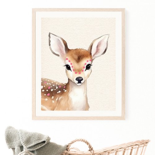 Boho Deer Nursery Poster