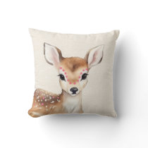 Boho Deer Nursery Throw Pillow