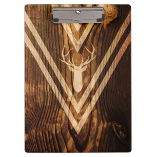 Boho deer on rustic wood clipboard