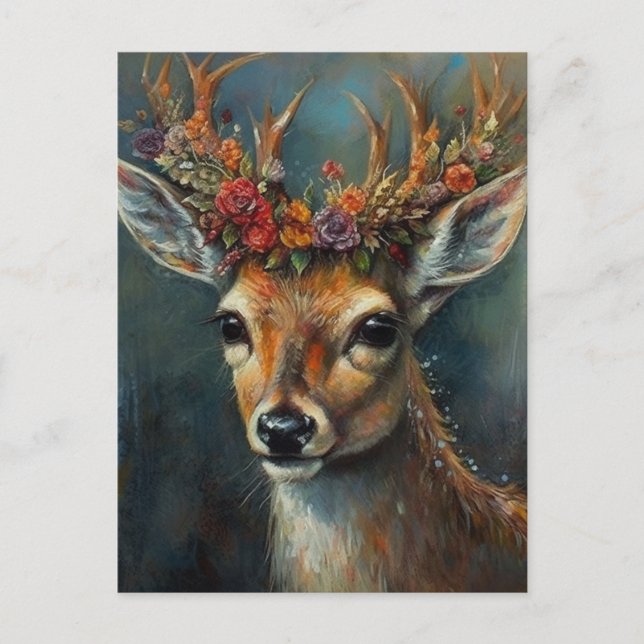 Boho Deer Postcard (Front)