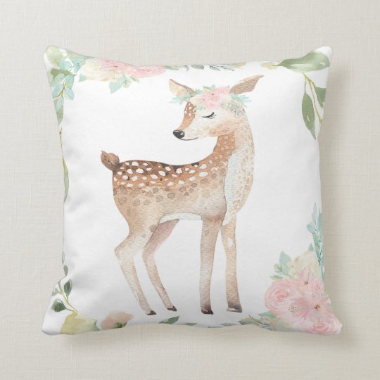 Boho Deer Woodland Blush Baby Nursery Pillow Boho Deer Woodland Blush Baby Nursery Pillow