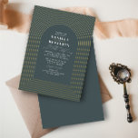 Boho Delicate Dark Green Wedding Arch Foil Invitation<br><div class="desc">A unique design with multiple delicate arch lines surrounding your wedding invitation information in gold foil stamped,  over a dark green background</div>