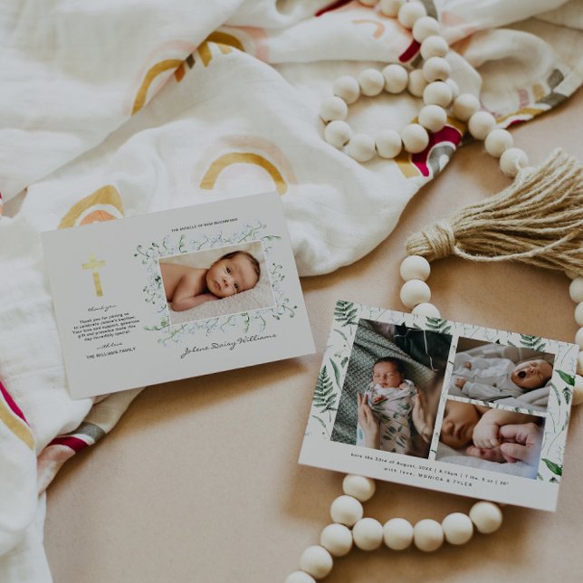 Boho Delicate Floral | Baptism Thank You (Creator Uploaded)