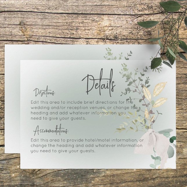Boho Delicate Greenery Modern Details Enclosure Card (Creator Uploaded)