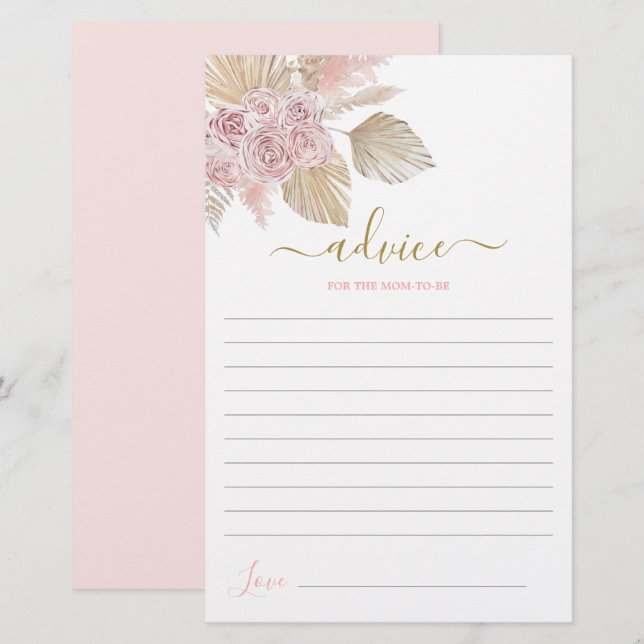 Boho Desert Advice for the Mom To Be card (Front/Back)