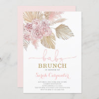 Boho Desert Baby Shower Brunch girl invitation