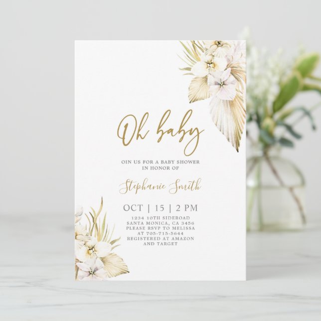 Boho Desert Baby Shower Girl Invitation (Standing Front)