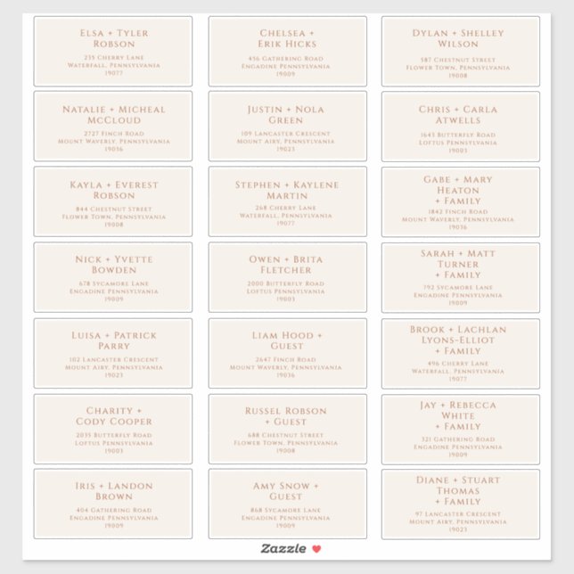 Boho Desert | Beige Wedding Guest Address Labels (Sheet)