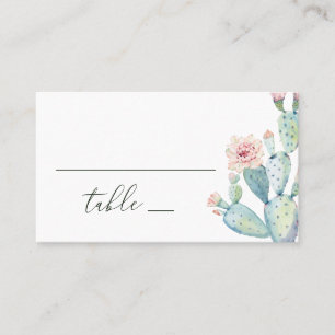Boho Desert Botanical Wedding   Watercolor Cactus Place Card