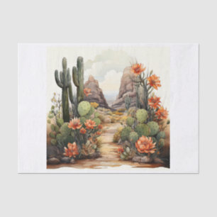 Boho Desert Cacti & Succulents Art for Decoupage Tissue Paper
