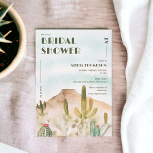 Boho Desert Cactus Arizona bridal shower Invitation