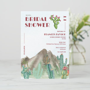 Boho Desert Cactus Arizona bridal shower Invitation