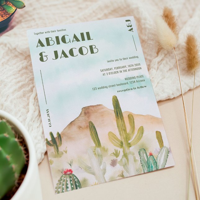 Boho Desert Cactus Arizona Destination Wedding Invitation (Boho Desert Cactus Arizona Destination Wedding Invitation)