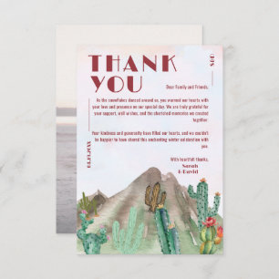 Boho Desert Cactus Arizona Destination wedding Thank You Card