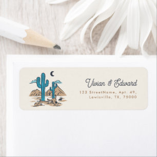 Boho Desert Cactus Arizona Wedding Return Address Label
