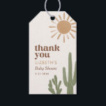 Boho Desert Cactus Baby Shower Gift Tags<br><div class="desc">Say thank you to your baby shower attendees with these favor tags,  featuring cacti and watercolor sun in warm colors.</div>