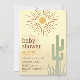 Boho Desert Cactus Baby Shower Invitation