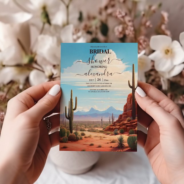 Boho Desert Cactus Bridal Shower Invitation (Creator Uploaded)
