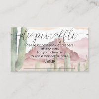 Boho Desert Cactus Diaper Raffle Baby Shower