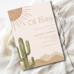 Boho Desert Cactus Oh Baby Shower  Invitation