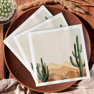 Boho Desert Cactus Southwestern Cowboy or Cowgirl Napkins