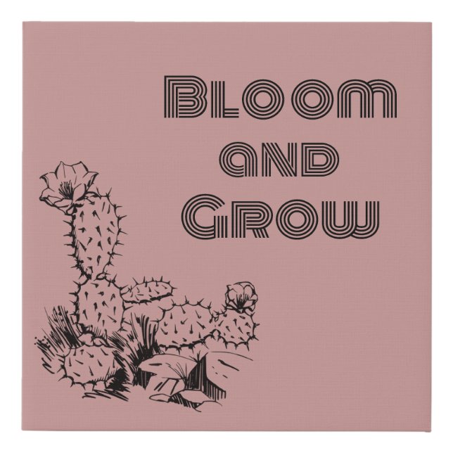 Boho Desert Cactus Wall Art Pink (Front)