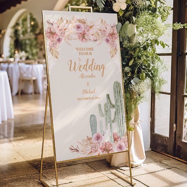 Boho Desert Cactus Wedding Foam Board (Creator Uploaded)