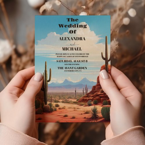 Boho Desert Cactus Wedding Invitation